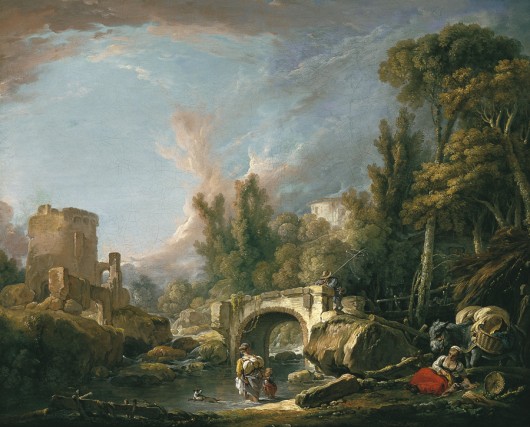 François Boucher River Landscape with Ruin and Bridge 1762 François Boucher River Landscape with Ruin and Bridge 1762