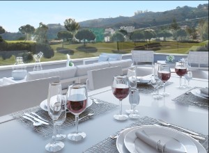 Horizon Golf: Terrace with golf views